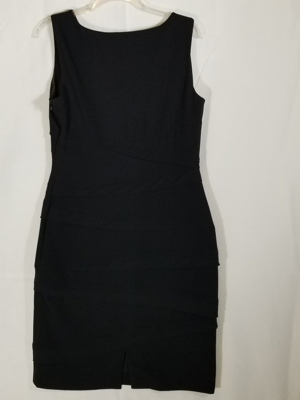 Black Sleeveless Layered Sheath Mini Dress, By Marvin Richards - Picture 6 of 10